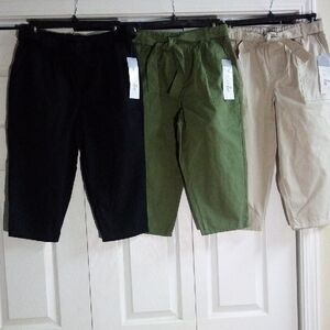 Just Be Belted Capris Pant (3)pair Set NWT 🖤💚🤎